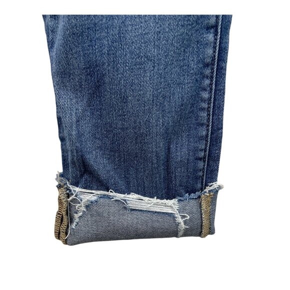 BKE Payton Jeans Womens 28x32 Blue Mid Rise Ankle Skinny Raw Hem Faded Whiskered - Picture 4 of 9